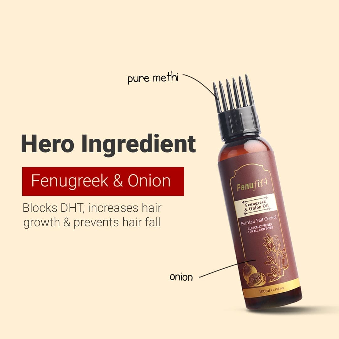 Fenufit Fenugreek & Onion Hair Oil for Hair Growth, Hair Fall Control