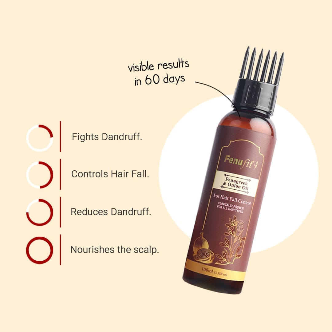 Fenufit Fenugreek & Onion Hair Oil for Hair Growth, Hair Fall Control